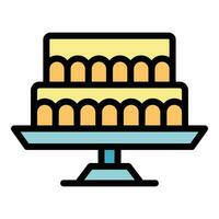 Restaurant wedding cake icon vector flat