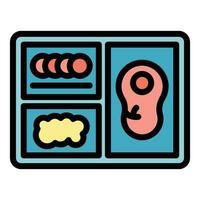 Steak menu icon vector flat