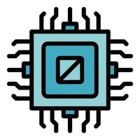 Software processor icon vector flat