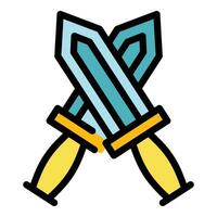 Ancient sword icon vector flat