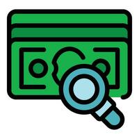 Search money icon vector flat