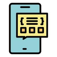 Phone code api icon vector flat