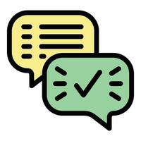 Chat report icon vector flat