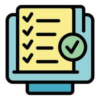 Monitor document icon vector flat