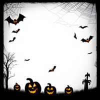 Halloween frontière transparent png images ai génératif