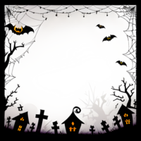 Halloween frontière transparent png images ai génératif