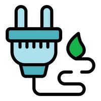 Eco plug energy icon vector flat