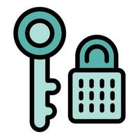 Lock key vpn icon vector flat