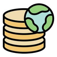 Global server data icon vector flat