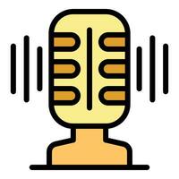 Learning microphone icon vector flat