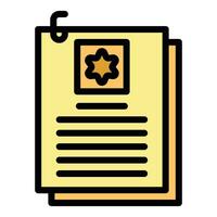 Police document icon vector flat