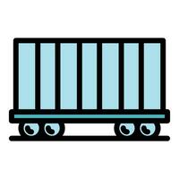 Cargo wagon icon vector flat