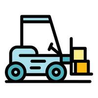 Forklift icon vector flat