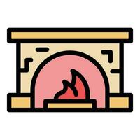 Stove furnace icon vector flat