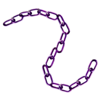 Y2K chains purple sticker element with chrome effect png