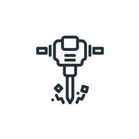 Jack hammer icon isolated on white background. Jack hammer vector symbol for web and mobile design.