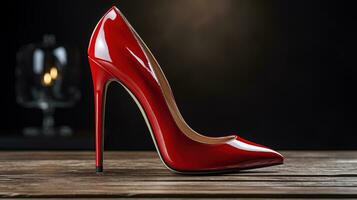 A stylish pair of red stilettos symbolizing the glamour and excitement of September Fashion Week Events photo