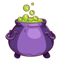 Cute Halloween Element Witch Pot png