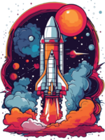 Rocket Illustration Ready to Print AI Generative png