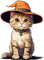 süß Halloween Katze Illustration ai generativ png