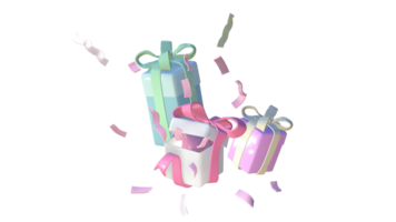 three gift boxes with bows on a transparent background png