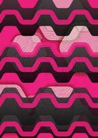 Retro geometric abstract black and pink tech background vector