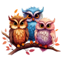 Beautiful Owls - Generative Ai png