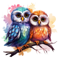 Beautiful Owls - Generative Ai png