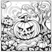 pagina para colorear de halloween vector