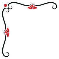 Illustration of a frame in the form of a floral ornament vector