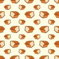 Vector doodle sketch style breads and baguettes bakery seamless pattern.