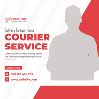 PSD delivery to your home courier service promotion PSD social media post design