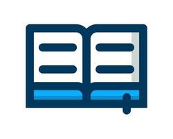 Book Vector Design Icon in blue on white background suitable for your website, display and design need