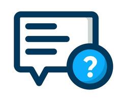 Q and A Vector Design Icon in blue on white background suitable for your website, display and design need