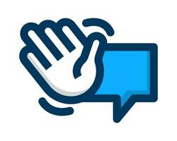 Chat Vector Design Icon in blue on white background suitable for your website, display and design need