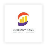 Logo Graphic Design for beginner business logo. Full color minimalist design. The modern company of the future. Concept symbol vector illustration on white background