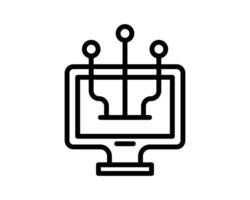 artificial intelligence icon in trendy line style design. Vector graphic illustration. artificial intelligence symbol for website, logo, app and interface design. Black icon vector design