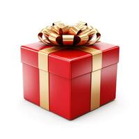 Christmas gift box isolated photo