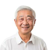 Happy asian old man isolated photo