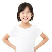 Happy asian girl isolated photo