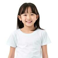 Happy asian girl isolated photo