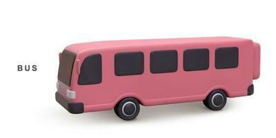 3d realistic bus on white background. Vector illustration.