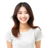 Happy asian woman isolated png