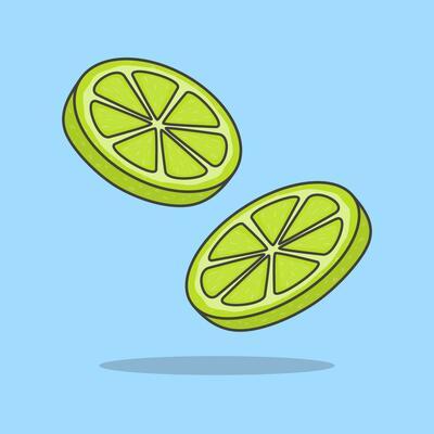 Lemon / lime citrus fruit line art icon for food apps and websites Stock  Vector