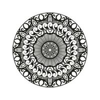 Decorative mandala and pattern for Mehndi, wedding, tattoo, islam, indian, arabic. Outline mandalas coloring book page. vector