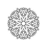 Decorative mandala and pattern for Mehndi, wedding, tattoo, islam, indian, arabic. Outline mandalas coloring book page. vector