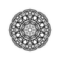 Decorative mandala and pattern for Mehndi, wedding, tattoo, islam, indian, arabic. Outline mandalas coloring book page. vector