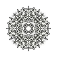 Decorative mandala and pattern for Mehndi, wedding, tattoo, islam, indian, arabic. Outline mandalas coloring book page. vector