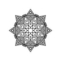 Decorative mandala and pattern for Mehndi, wedding, tattoo, islam, indian, arabic. Outline mandalas coloring book page. vector