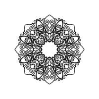 Decorative mandala and pattern for Mehndi, wedding, tattoo, islam, indian, arabic. Outline mandalas coloring book page. vector